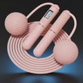 2 in 1 Cordless Jump Rope with Counter for Fitness - Adjustable Smart Skipping Rope for Men Women Kids Outdoor Speed Boxing Crossfit Workout Exercise Cardio Large Ball-Weighted Jump Rope