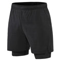 Men 2 In 1 Sport Shorts Quick Dry Jogger Marathon Shorts With Liner Breathable Running Fitness Double Deck Shorts Casual Shorts Gym Sports Fitness Jogging Workout Training Clothes
